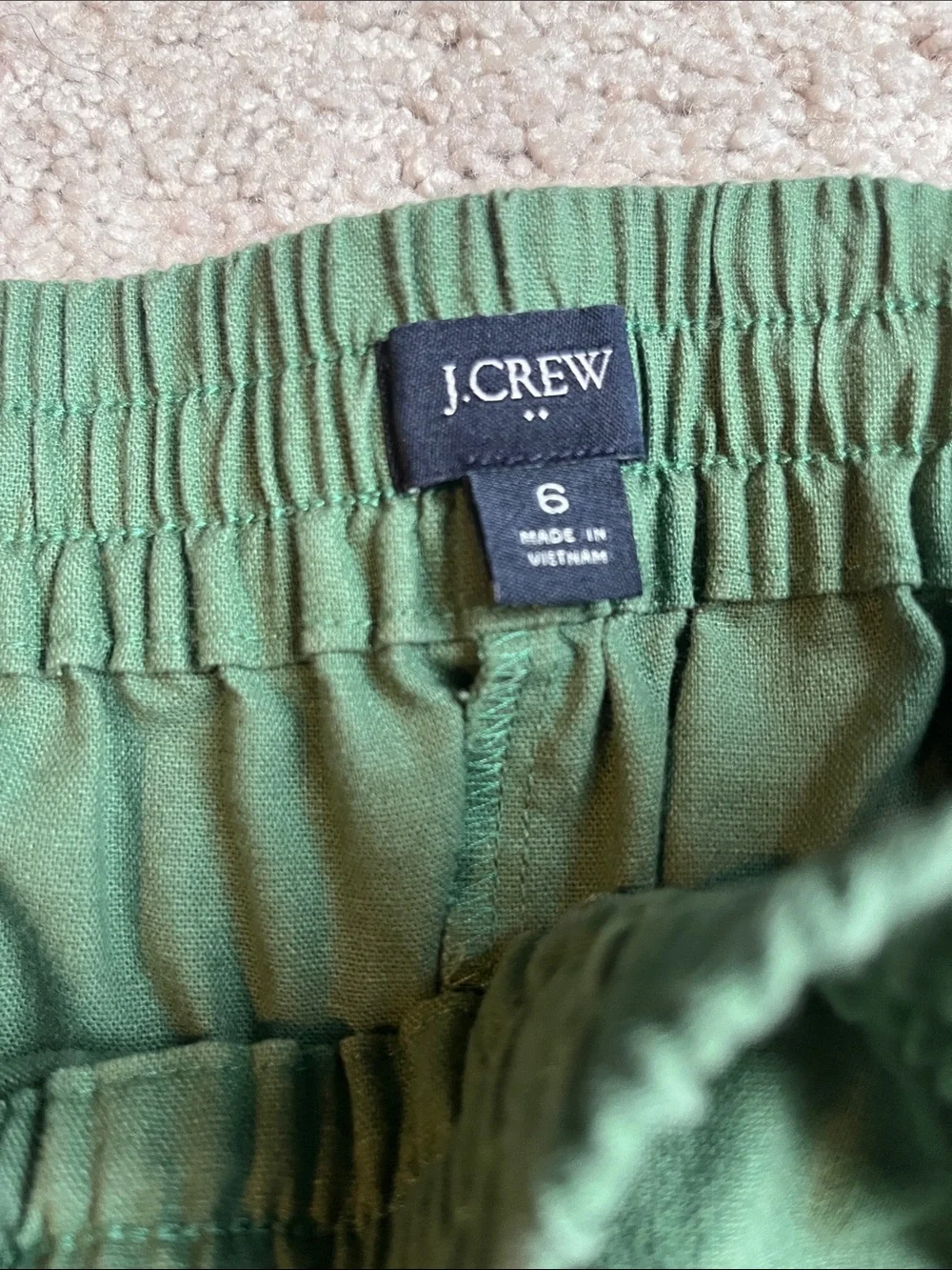 J. Crew Olive Green Drawstring Cropped Pants
